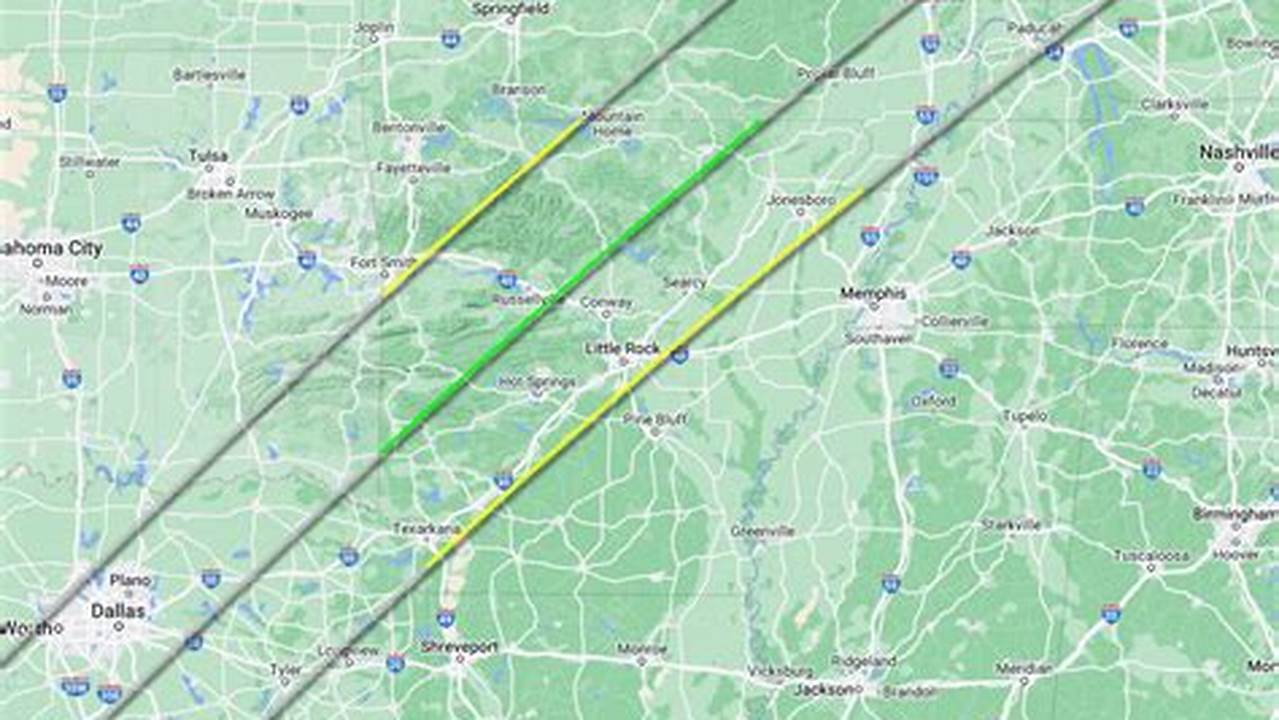 Eclipse 2024 Path Of Totality Arkansas Map Jany Vinnie