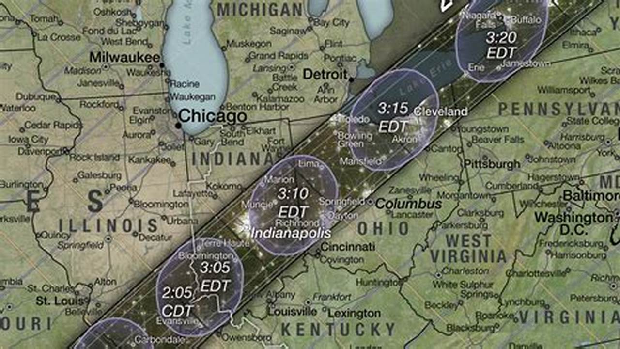 Eclipse 2024 Path Of Totality Map Pa
