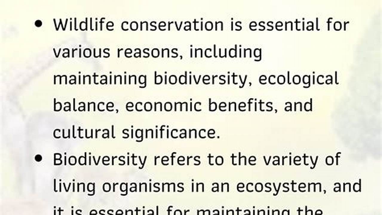 Economic Benefits Of Wildlife Conservation, Wildlife Conservation