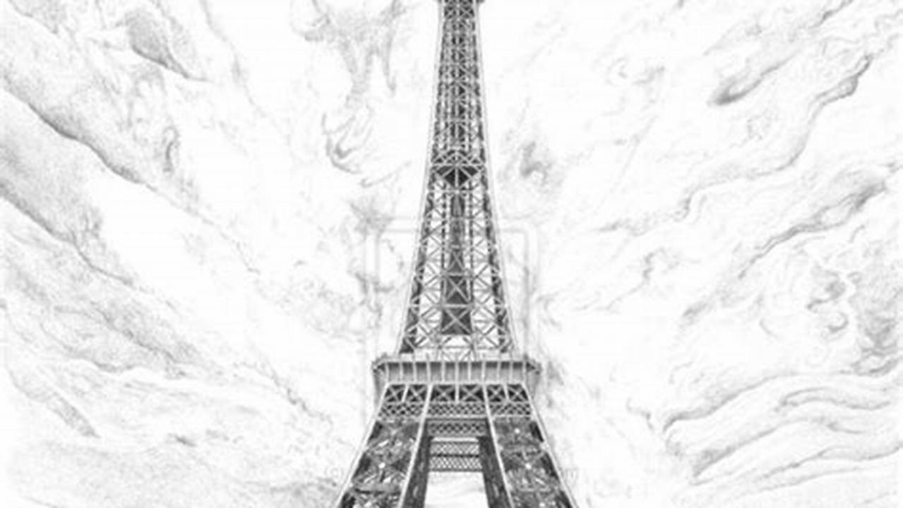 Eiffel Tower Scenery Pensile Sketch