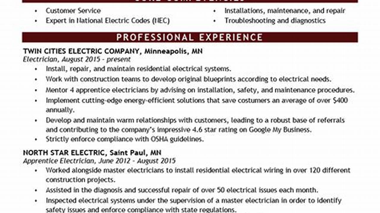Electric Vehicle Electrician Cv