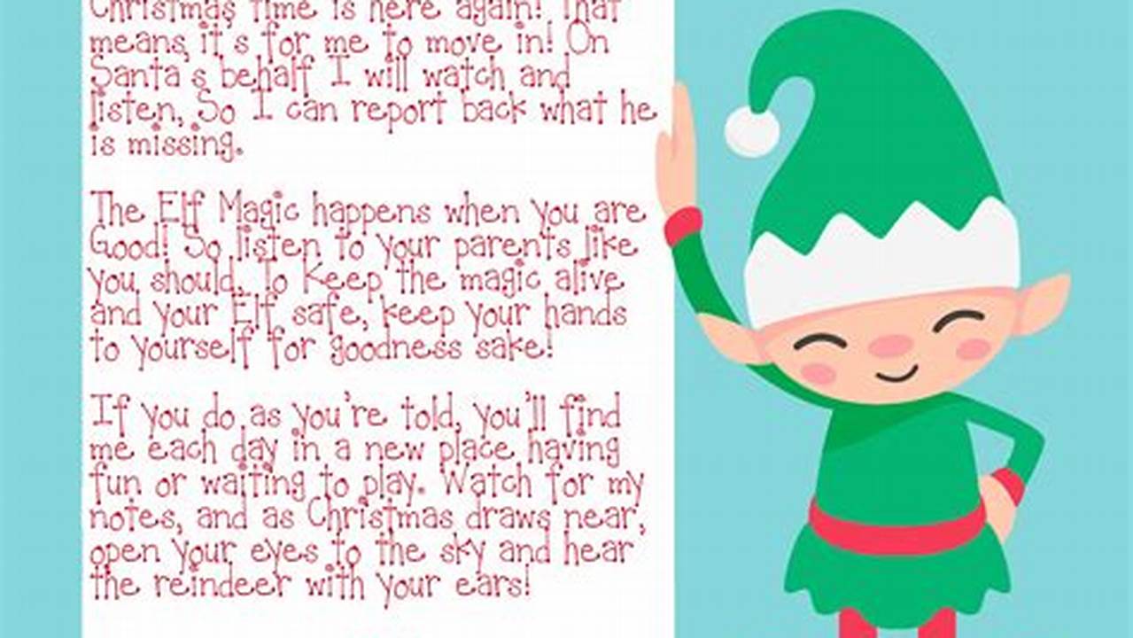 Elf Welcome Letter 2024 Free