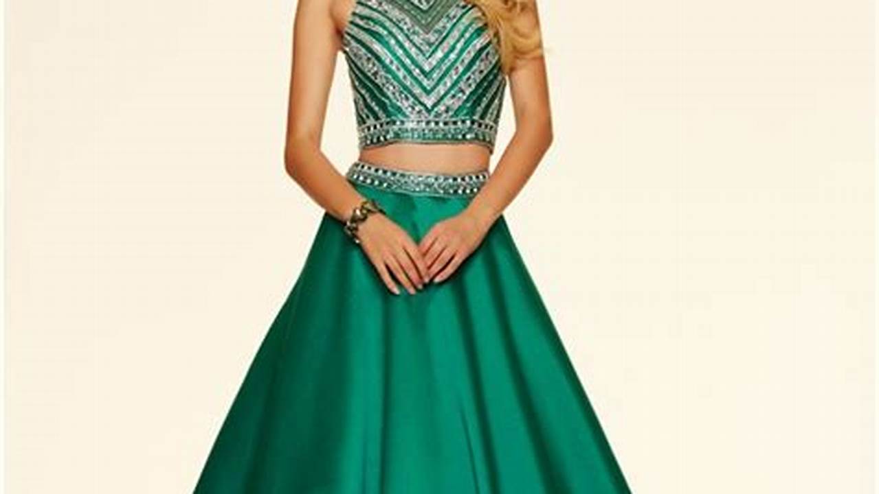 Emerald Green Prom Dress Two Piece