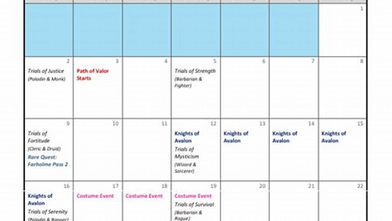 Empires And Puzzles October 2024 Calendar Weekly