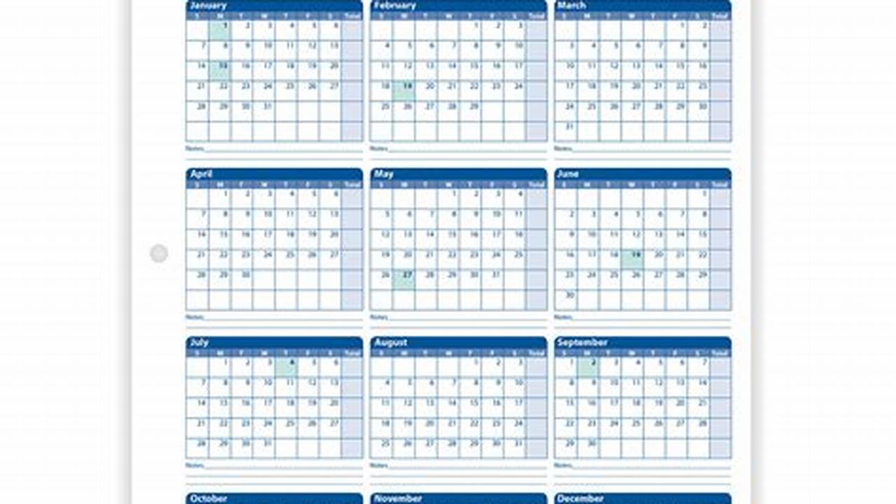 Employee Calendar Template 2024