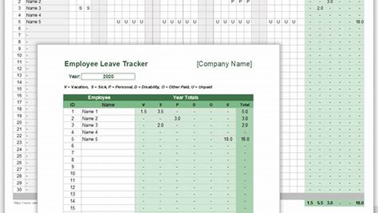 Employee Leave Tracker Excel Template 2024