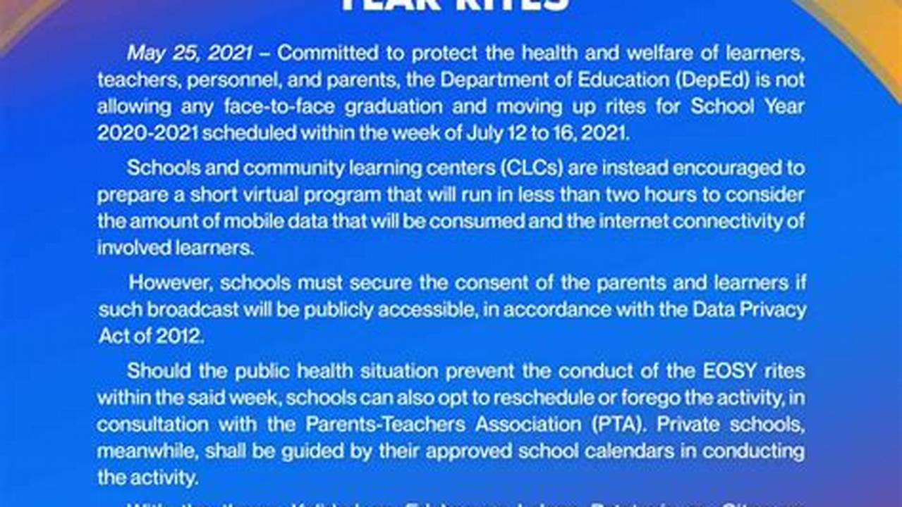 End Of School Year Rites, 2024