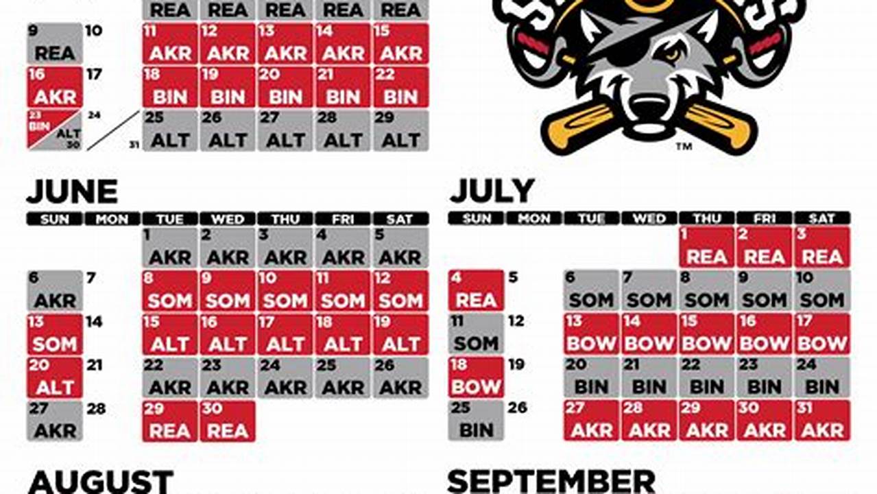 Erie Seawolves 2024 Schedule Calendar
