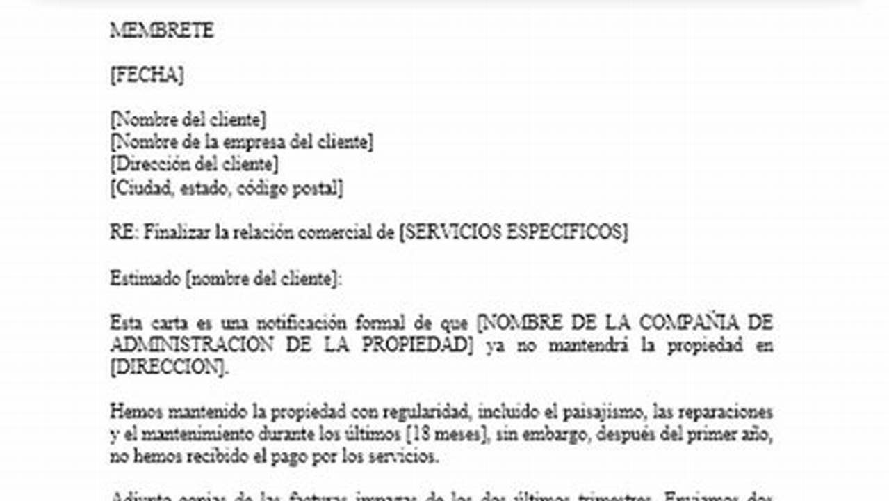 Establece Términos De Relación Comercial., MX Modelo