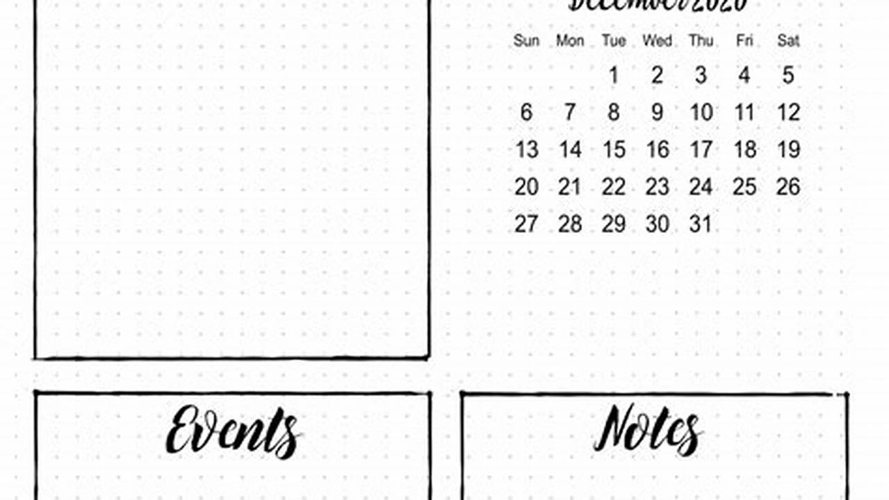 Every Week Is Laid Out In A Try The Bullet Journal Calendar Template From Vertex42., 2024
