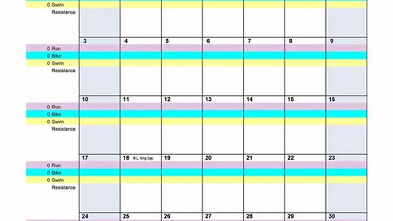 Exercise Calendar Template Excel