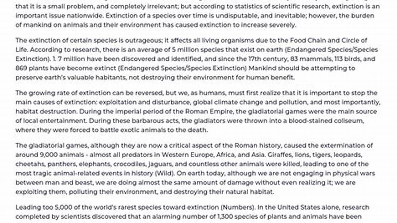 Extinction 2024 Review Paper