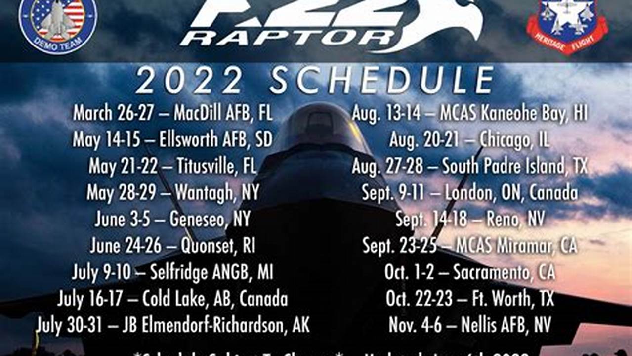 F-22 Demo Team Schedule 2024