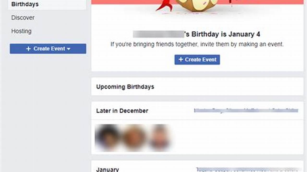 Facebook Friend Birthday Calendar