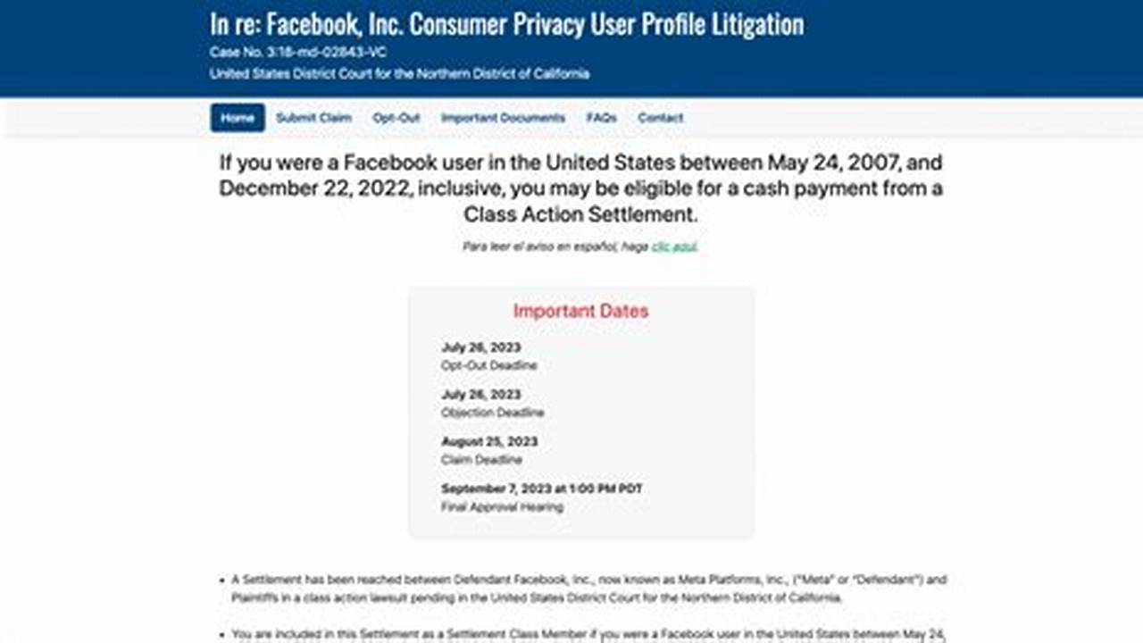 Facebook Settlement Claim Form 2024