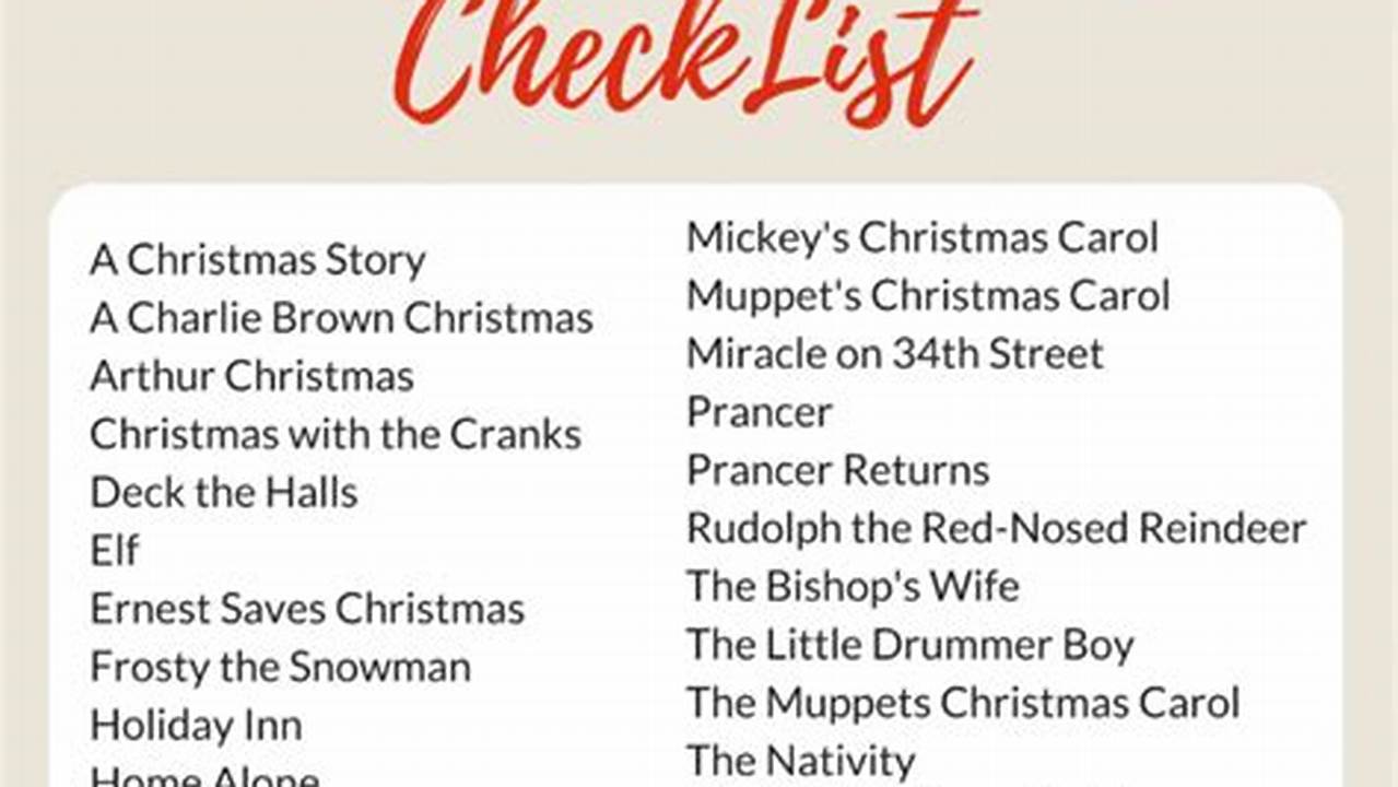 Family Christmas Movie Schedule 2024
