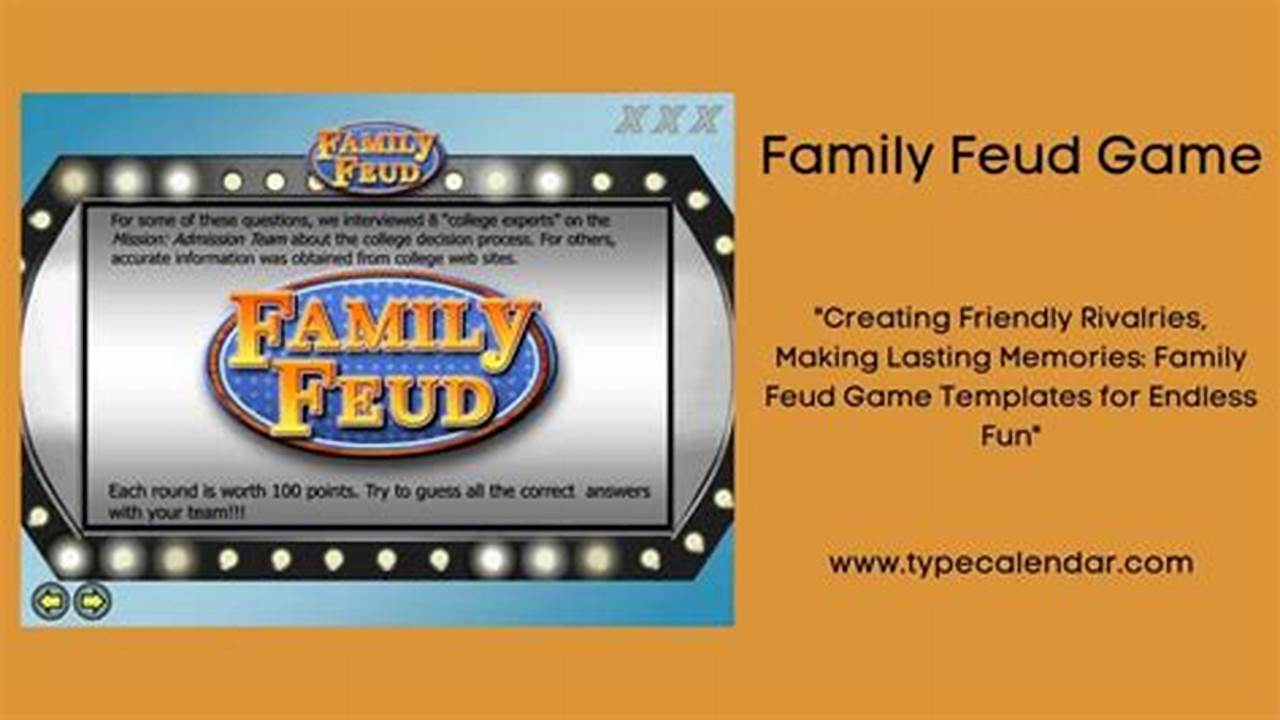 Family Feud 2024 Calendar Calculator Online
