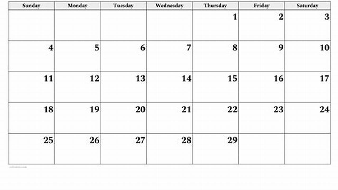 February 2024 Blank Calendar Templates Pdf