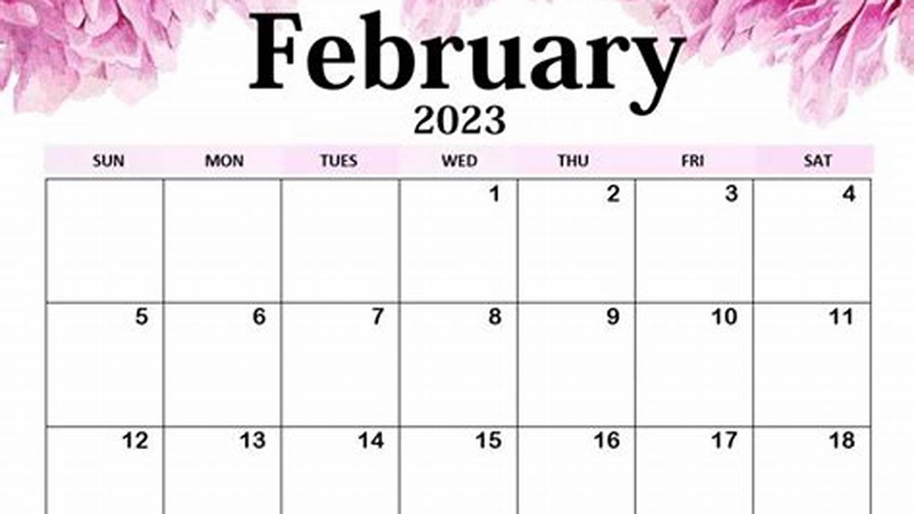 February 2024 Calendar Flowers