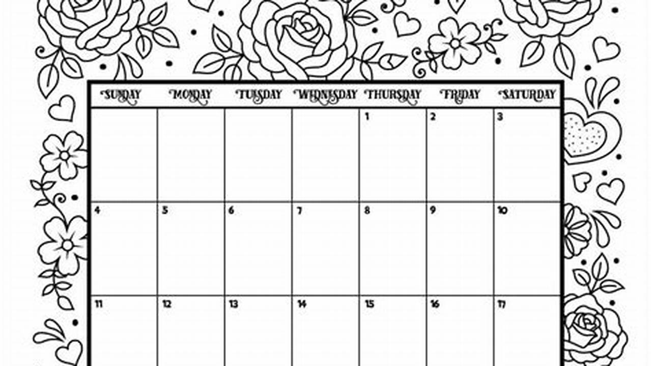 February 2024 Coloring Calendar