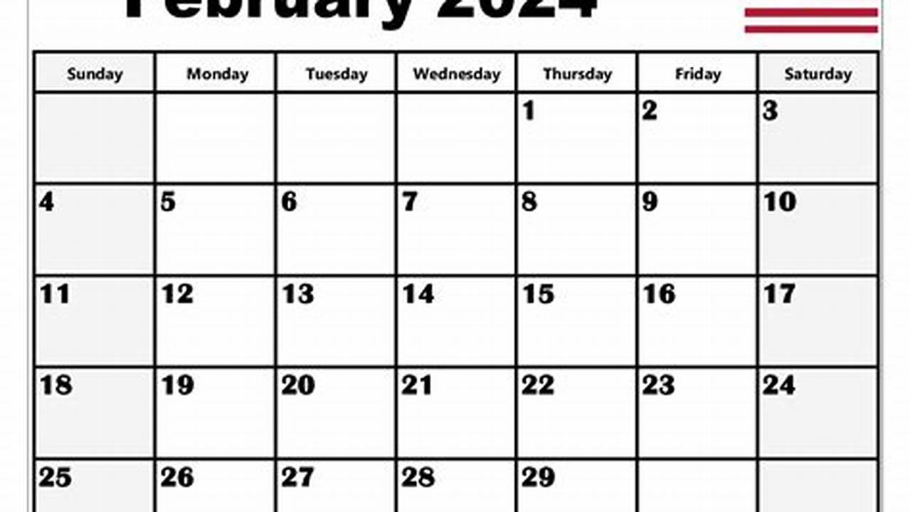 February 2024 Printable Calendar With Holidays List
