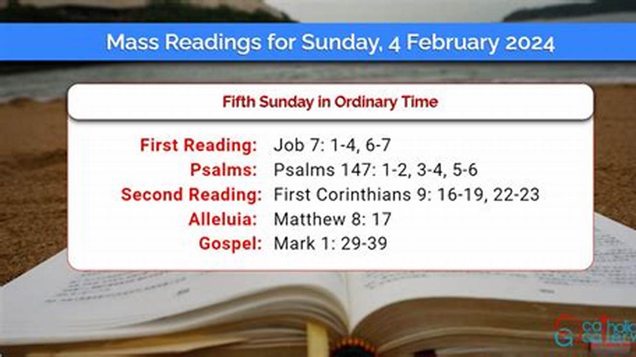 February 42024Readings Sunday, February 4, 2024 Fifth Sunday In, Presbyterian., 2024