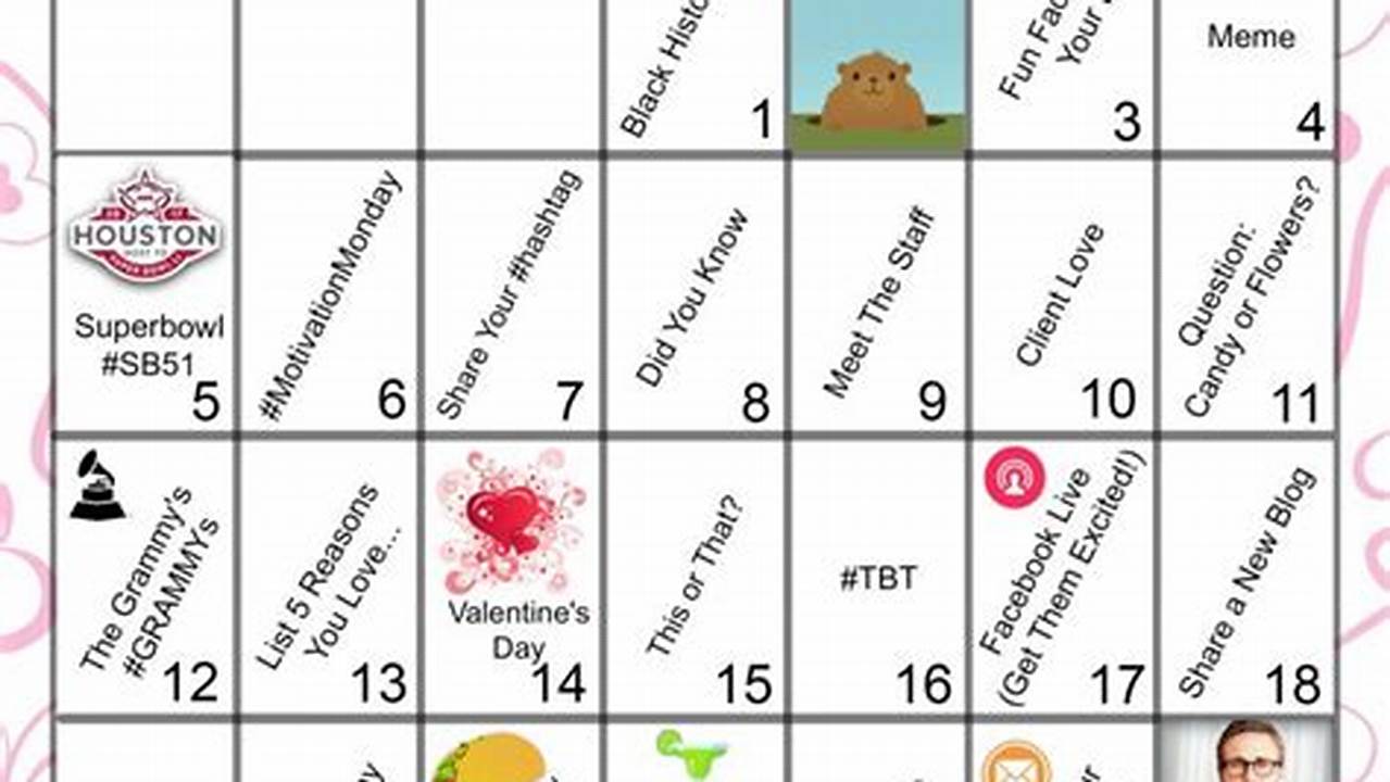 February Social Media Calendar 2024