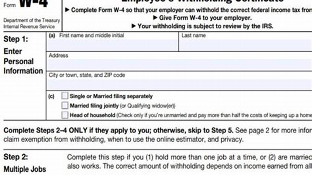 Federal Tax Withholding Form 2024