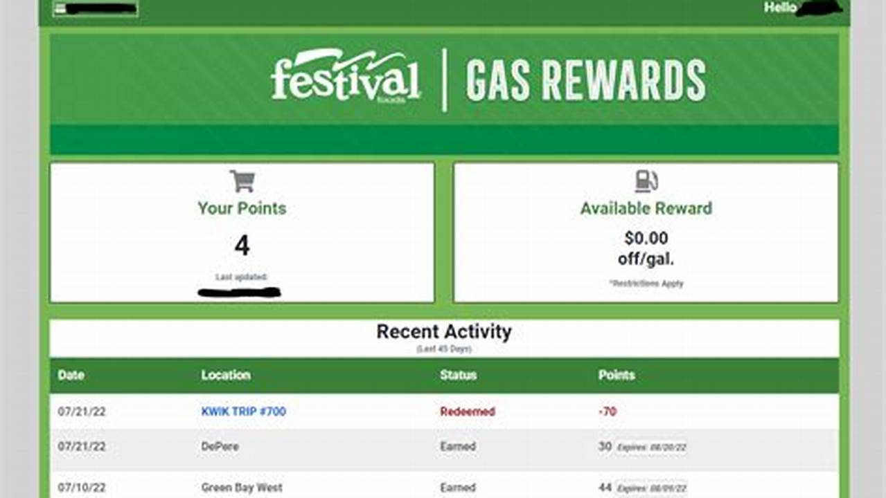 Festival Foods Gas Rewards Balance