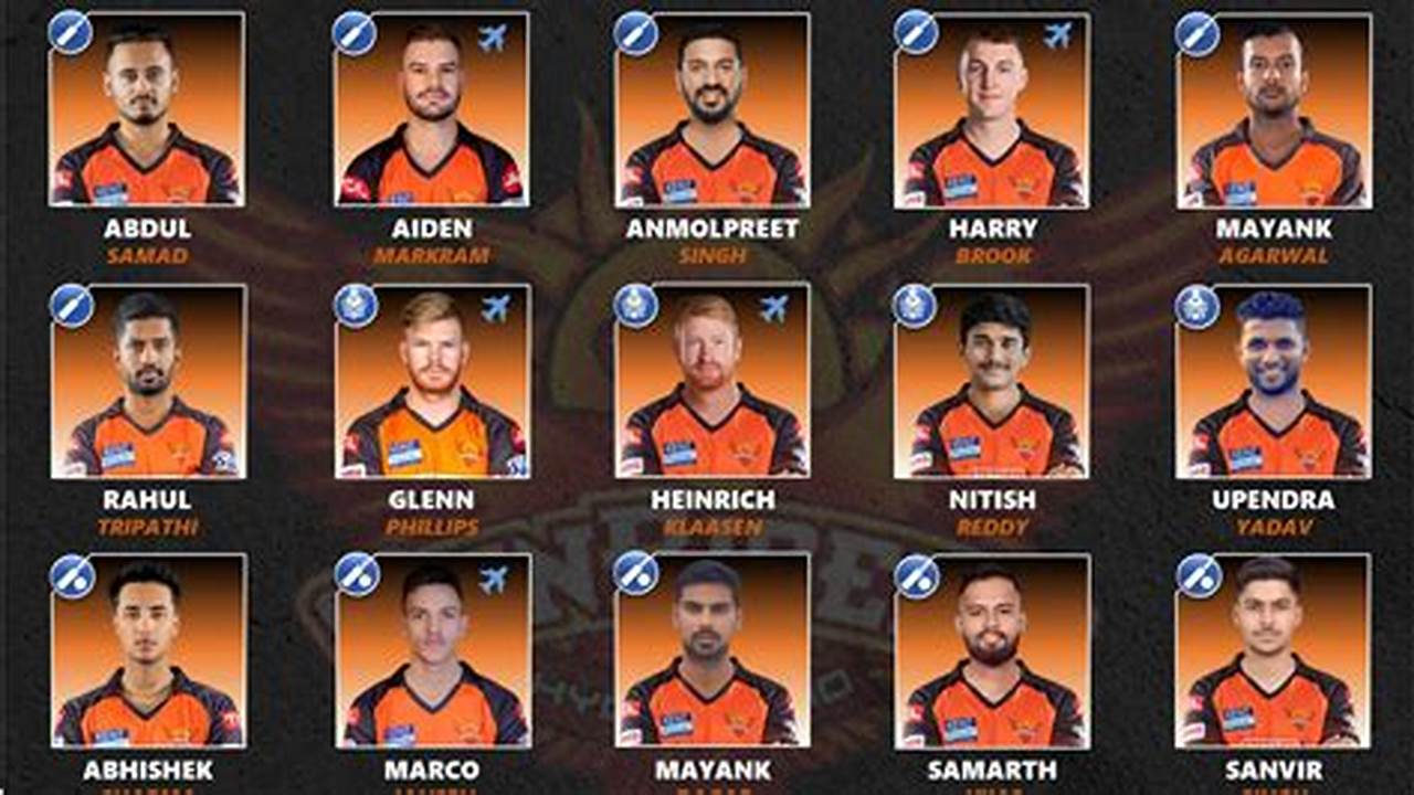 Find Here The Complete Details Of Sunrisers Hyderabad Players List, Name, Photo, Captain, Retained Players, Ipl Records, Stats, Schedule, Points Table, Photos, Videos And News At Indiatoday., 2024