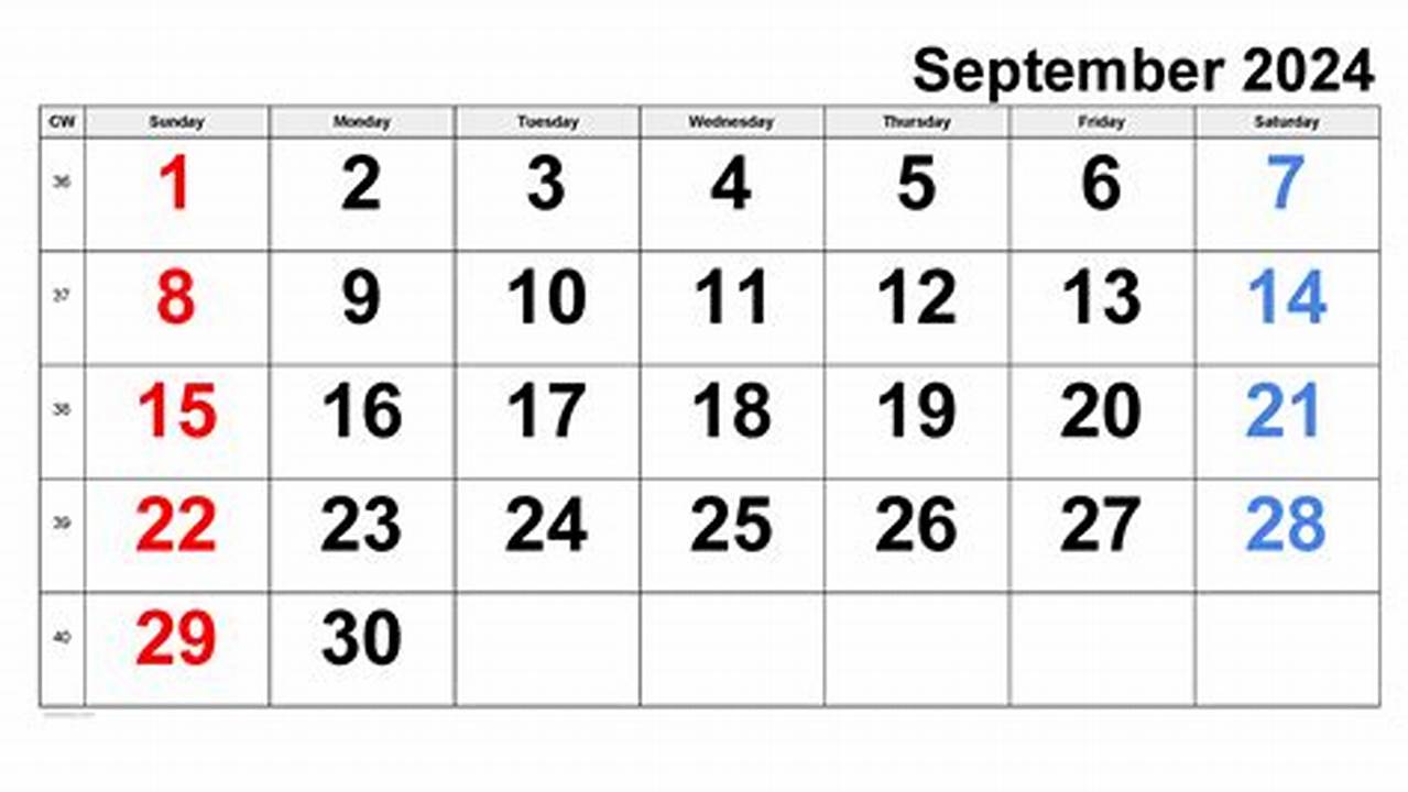 First Week Of September 2024