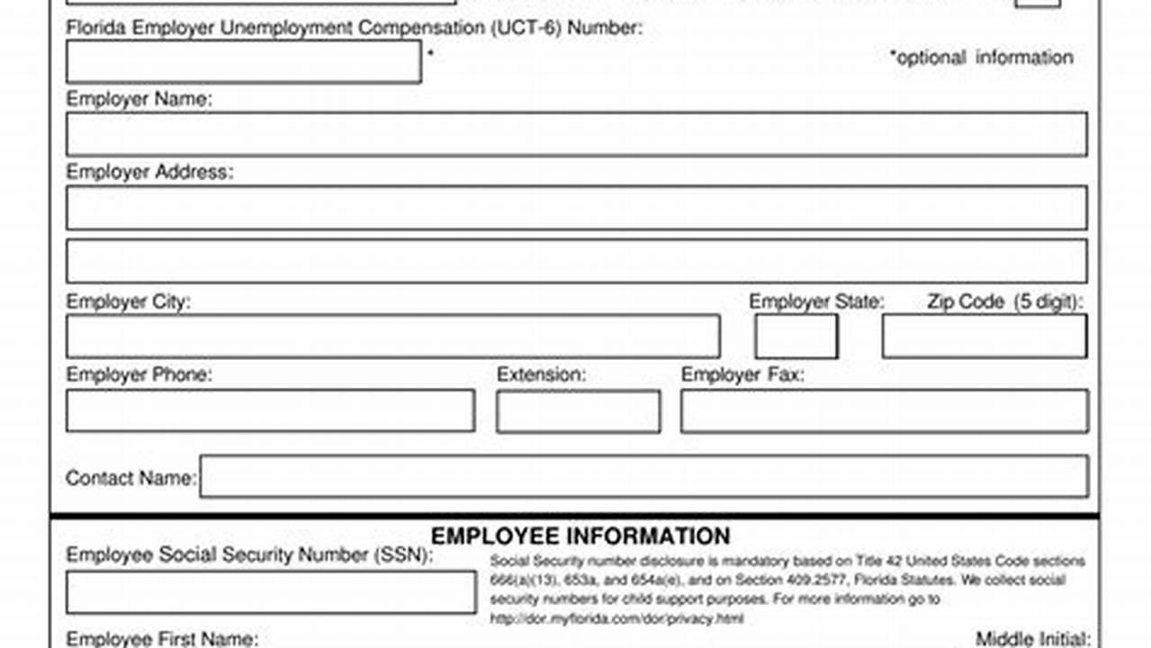 Florida New Hire Reporting Form 2024 Instructions