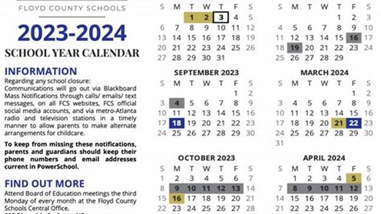 Floyd County School Calendar 2024-2025