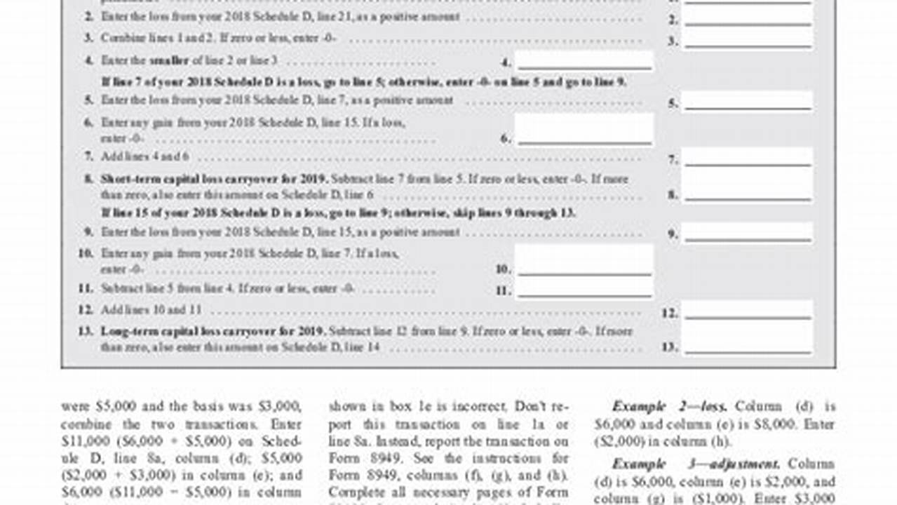 Form Instructions 2024 For Schedule D