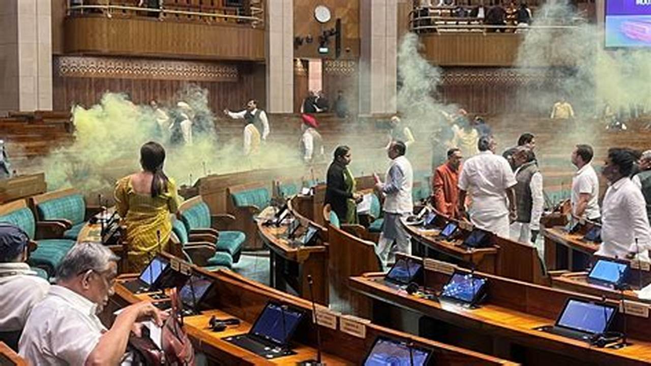 Four People Have Been Detained For Breach Of Parliament Security After Two Of Them Released Colour Smoke Inside The Lok Sabha, And The Remaining Two Popped., 2024