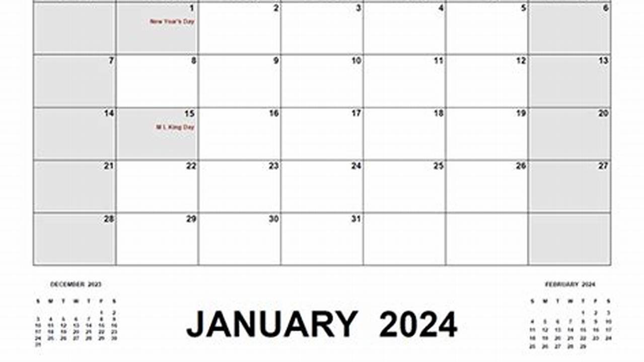 Free 2024 Calendar Template With Holidays In