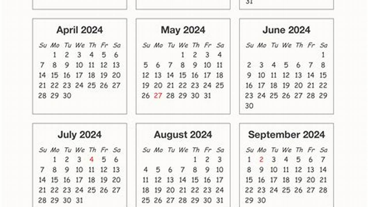 Free 2024 Printable Calendar, Print A Calendar For All 12 Months Of 2024 Quickly And Easily., 2024