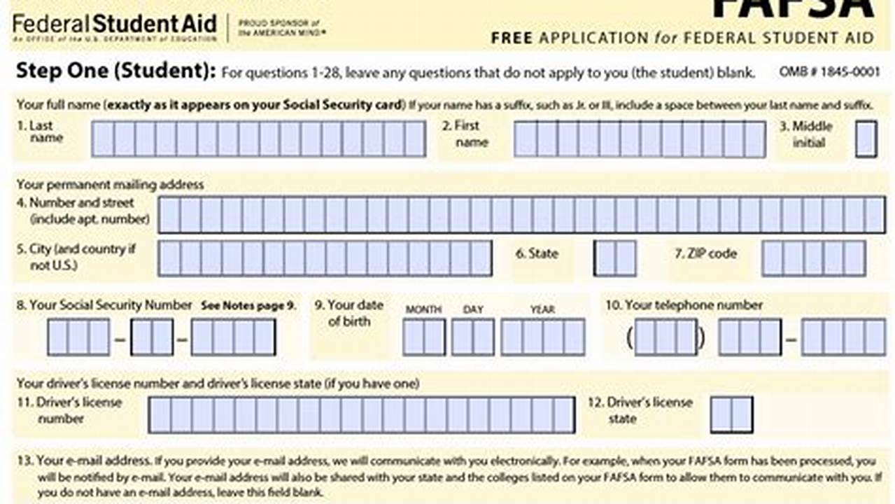 Free Application For Federal Student Aid (Fafsa., 2024