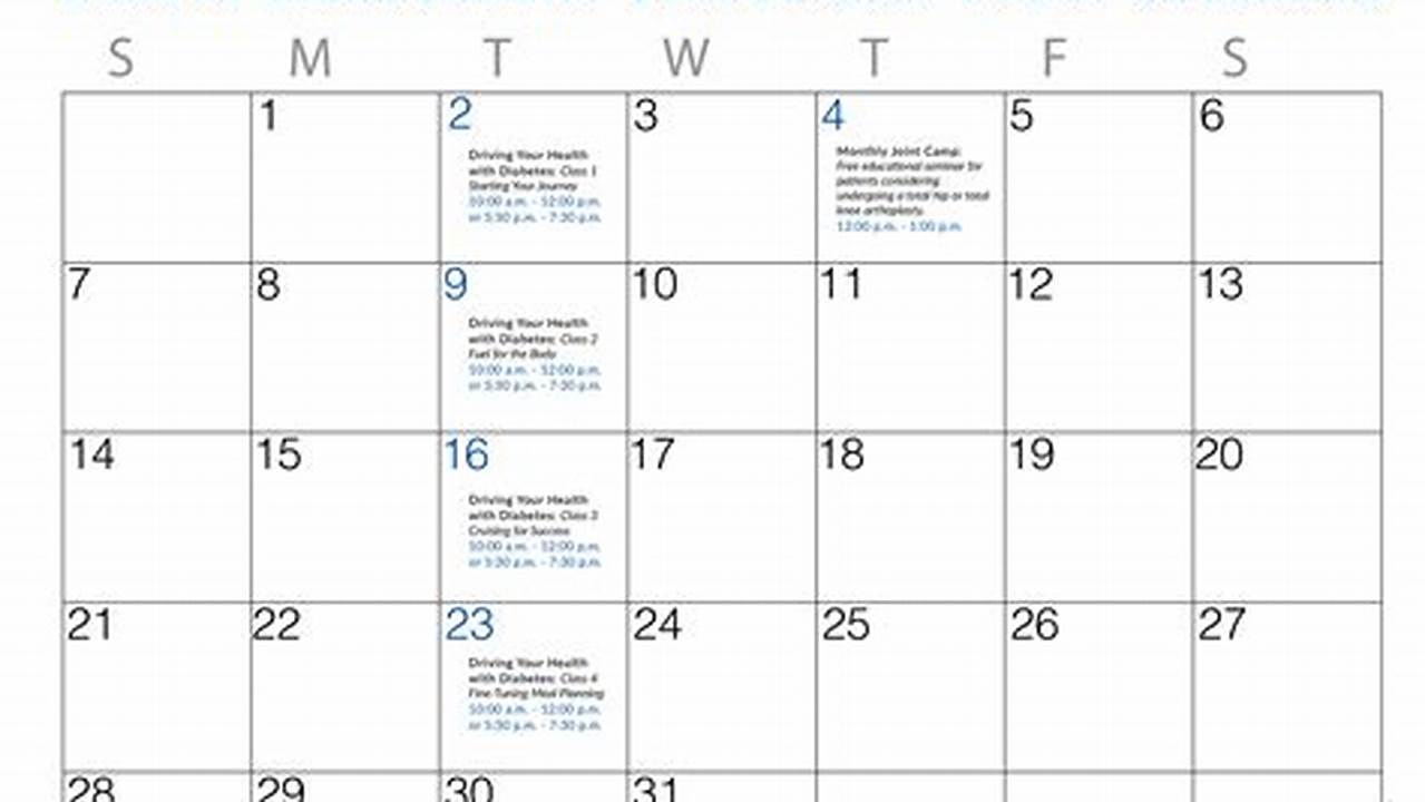Free Calendar Of Events Template