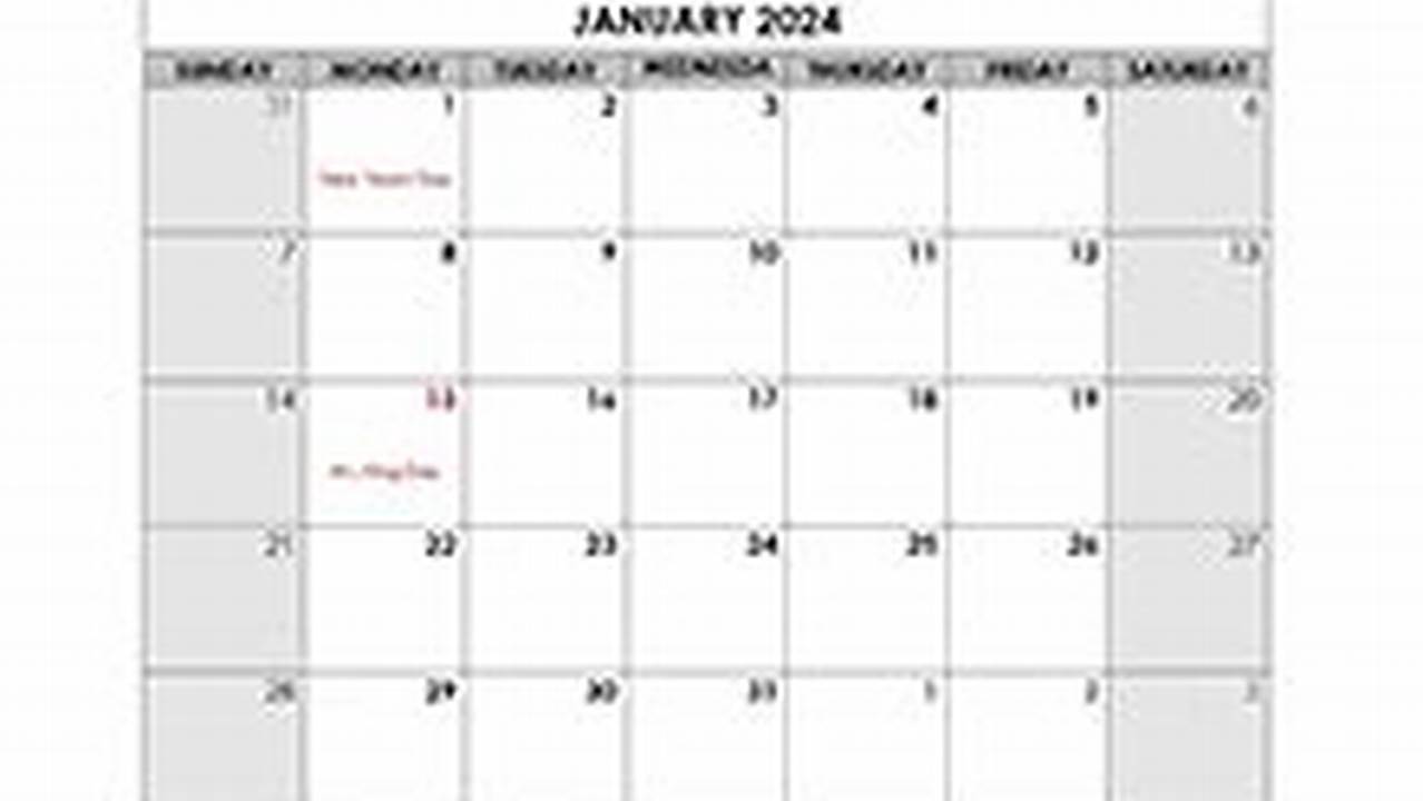 Free Downloadable 2024 Monthly Calendar Word Doc