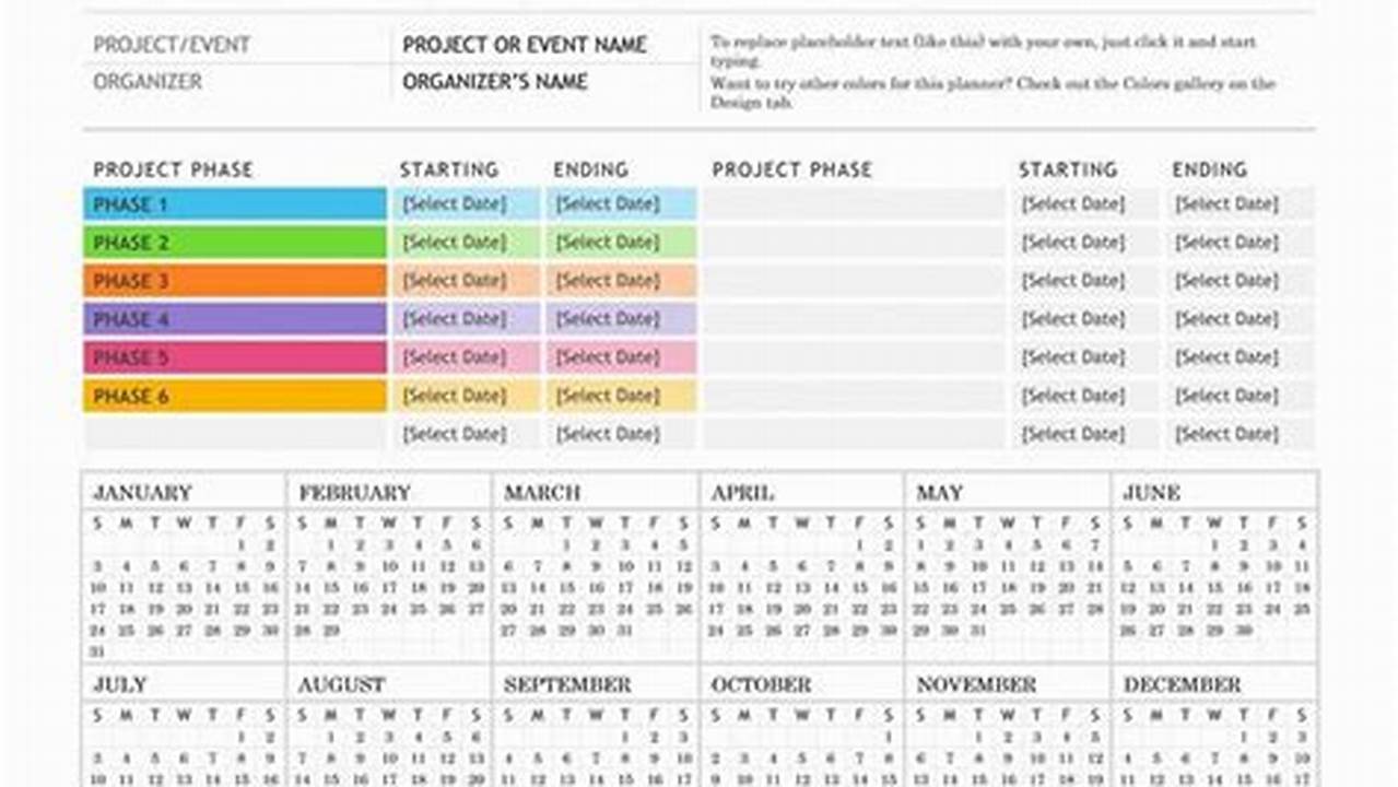 Free Event Planning Calendar Template