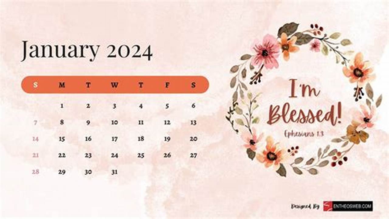 Free January 2024 Calendar Wallpaper Christian Tilly Ginnifer