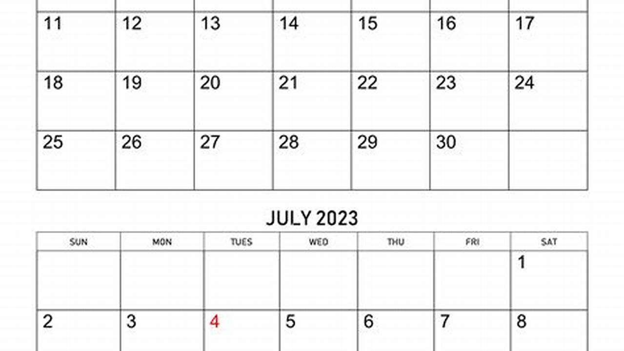 Free July 2023 To June 2024 Calendar Images
