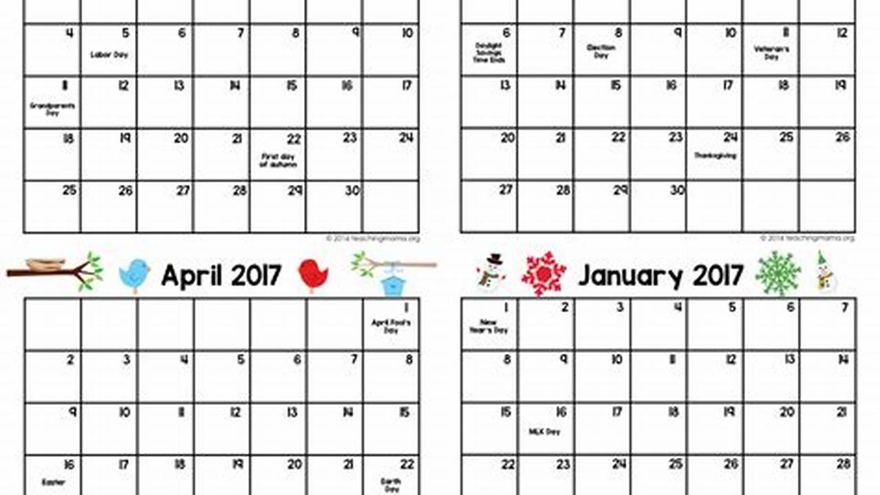 Free Preschool Calendar Printables 2024