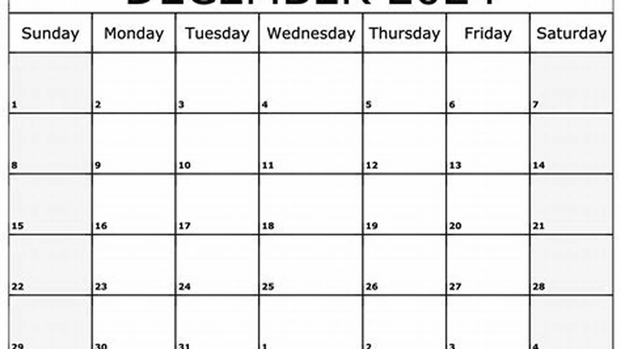 Free Printable Monthly Calendar December 2024