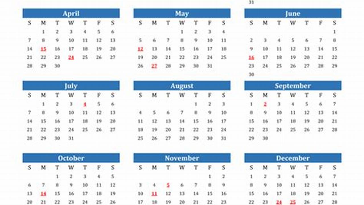 Free United States 2024 Yearly Calendar With Holidays., 2024