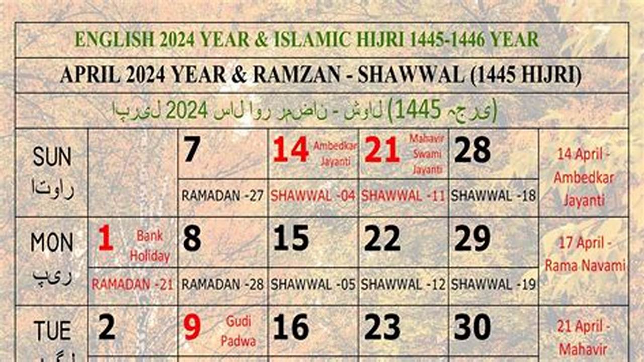 From 29 Ramadan To 3 Shawwal 1445., 2024
