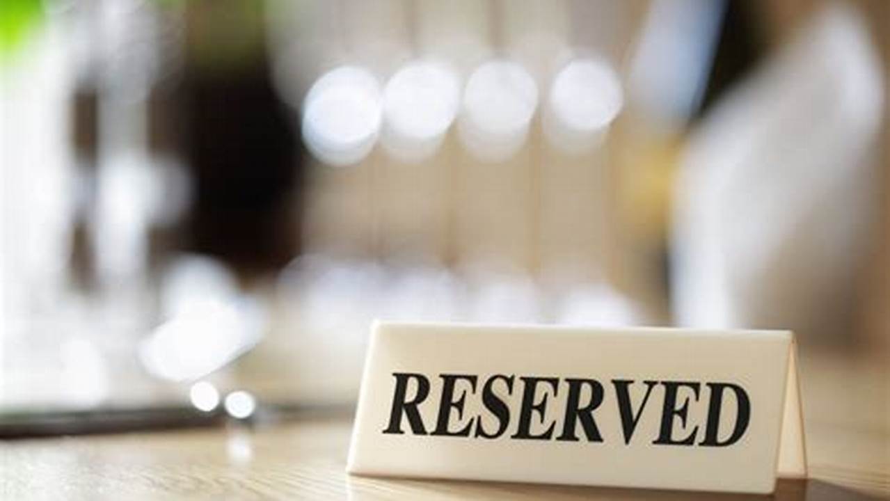 From January 9, 2024, You Can Make Your Reservations At The Restaurants., 2024