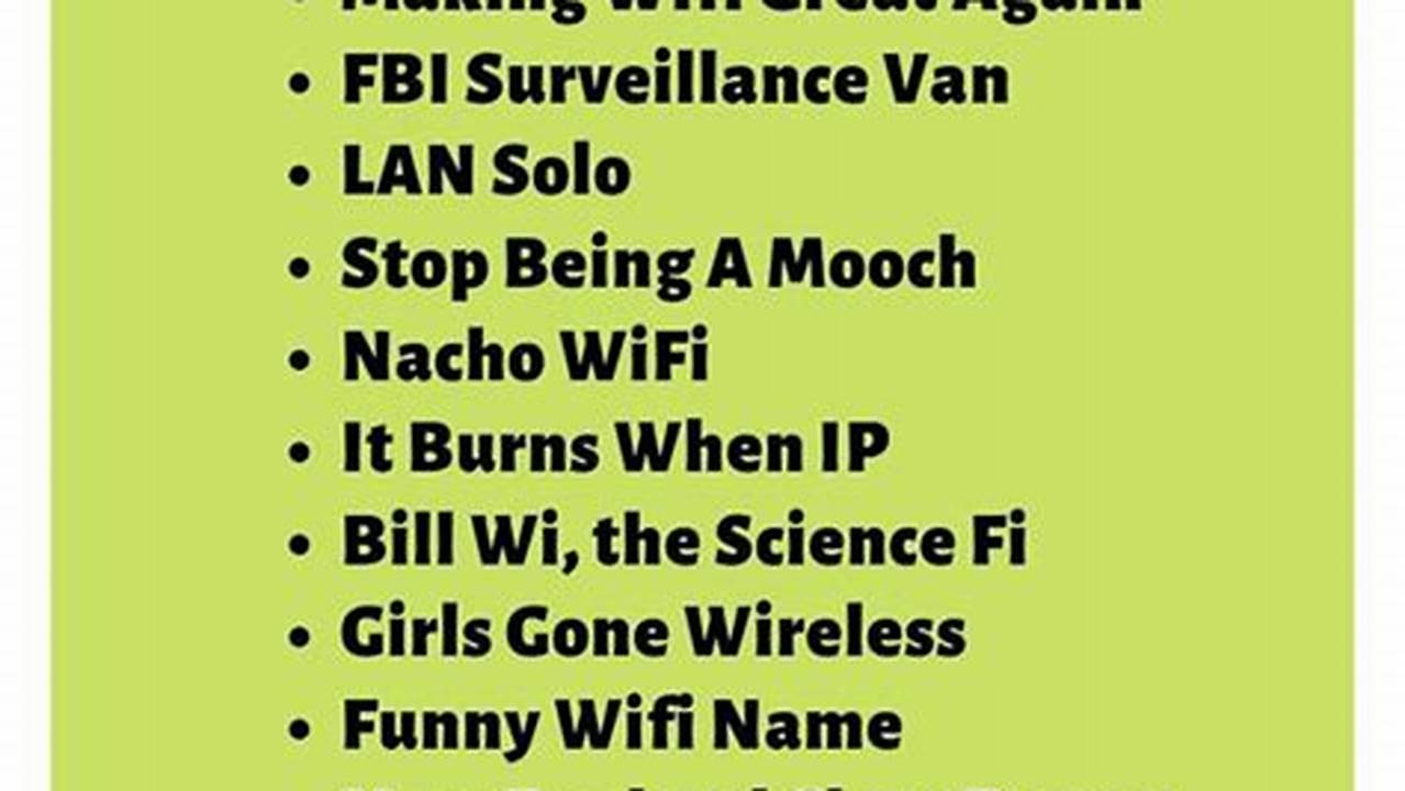 Funny Wifi Names 2024