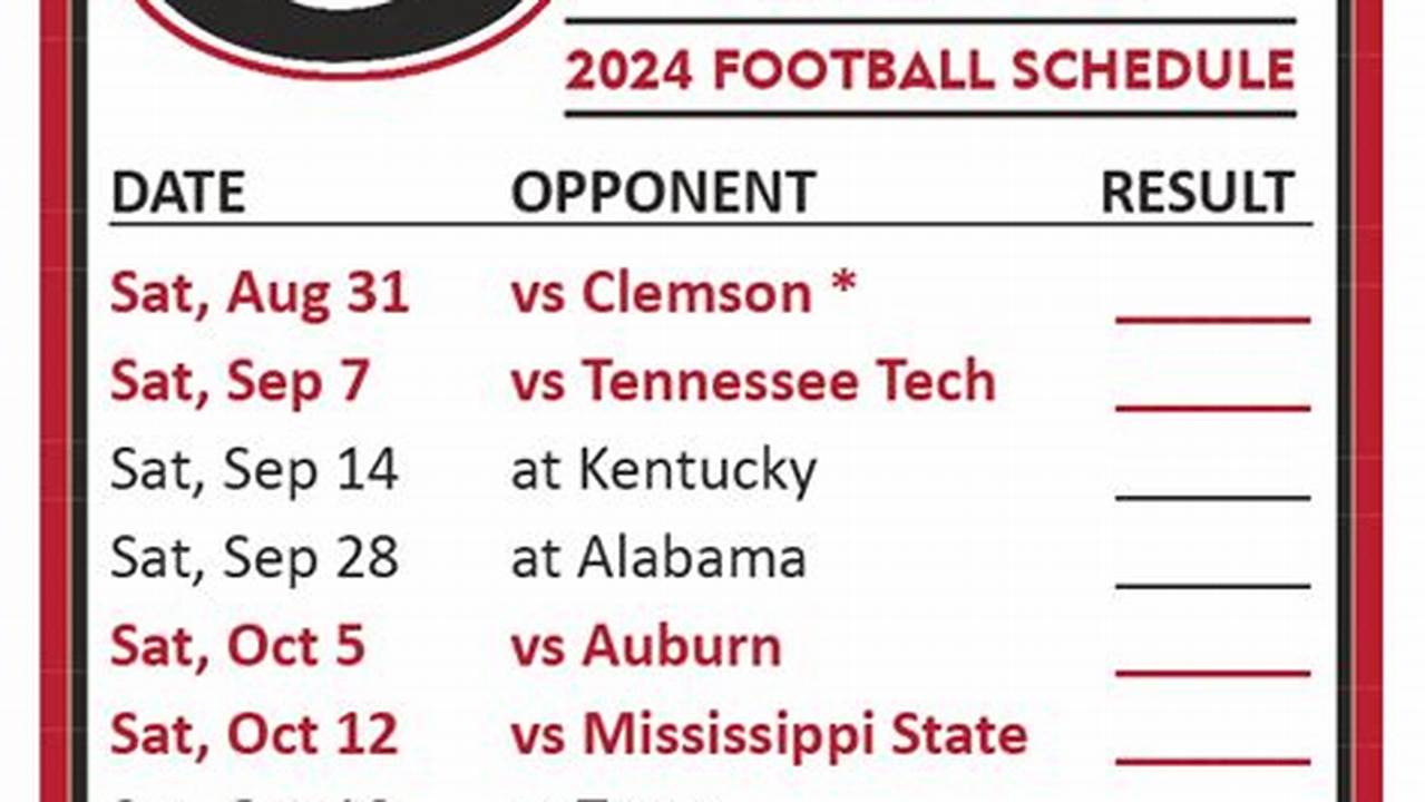 Ga Bulldogs Football Schedule 2024